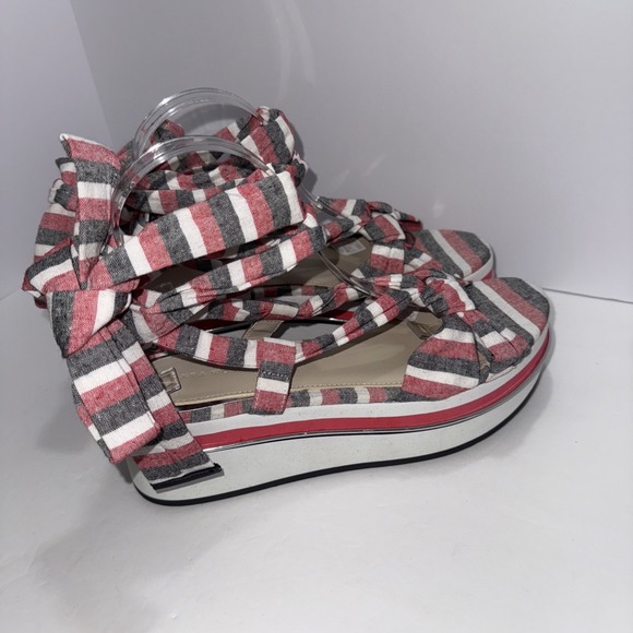 Zara Women  Ankle Lace up Tie Platform Sandals Size 9.5 Boho Festival Summer Y2K - Picture 6 of 11